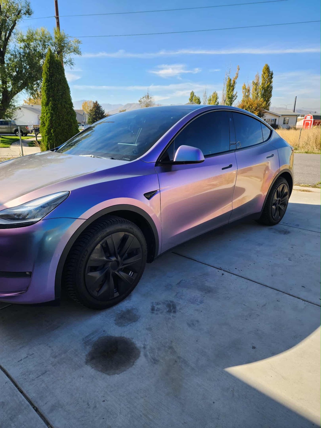Chameleon color-shift Tesla color change wrap — Summit Wraps Utah