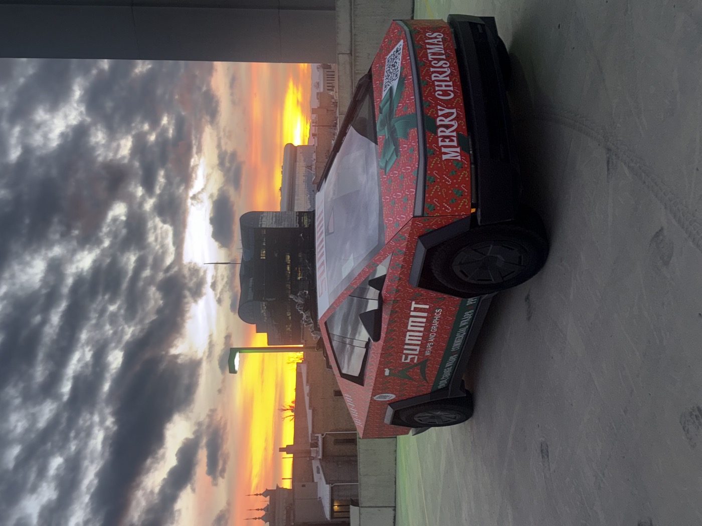 Summit Wraps & Graphics — Cybertruck wrap shoot at sunset, Lehi Utah