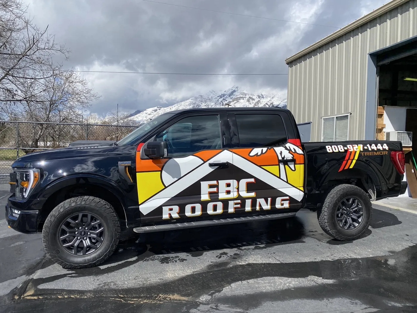 FBC Roofing truck wrap installed by Summit Wraps in Utah