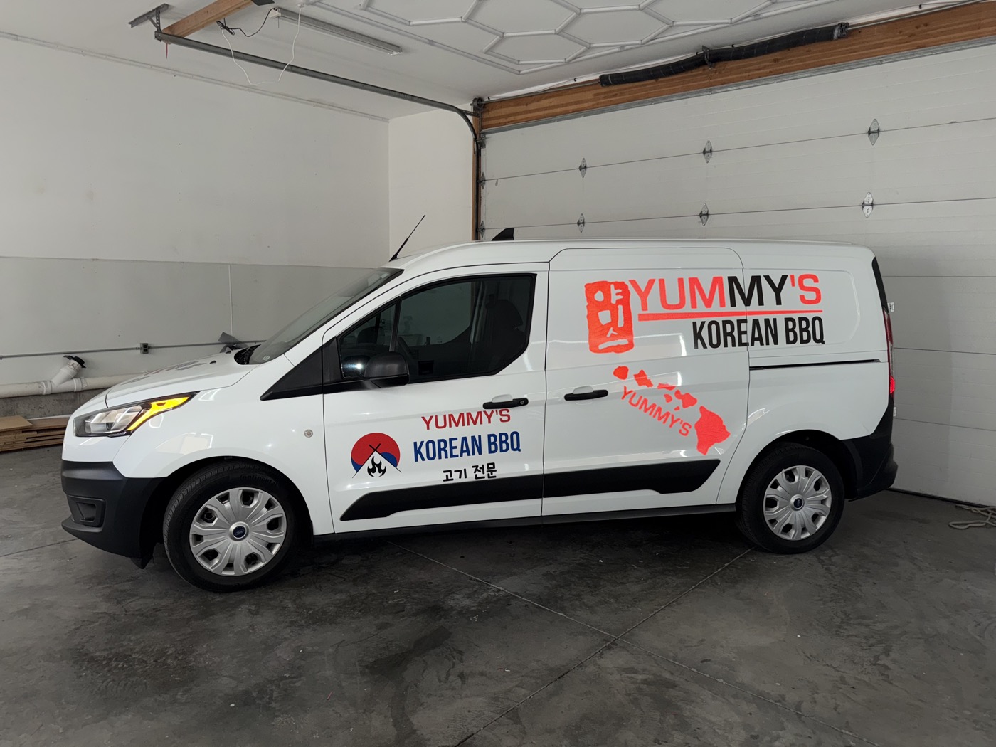 Yummy's Korean BBQ commercial van wrap — food truck branding Utah