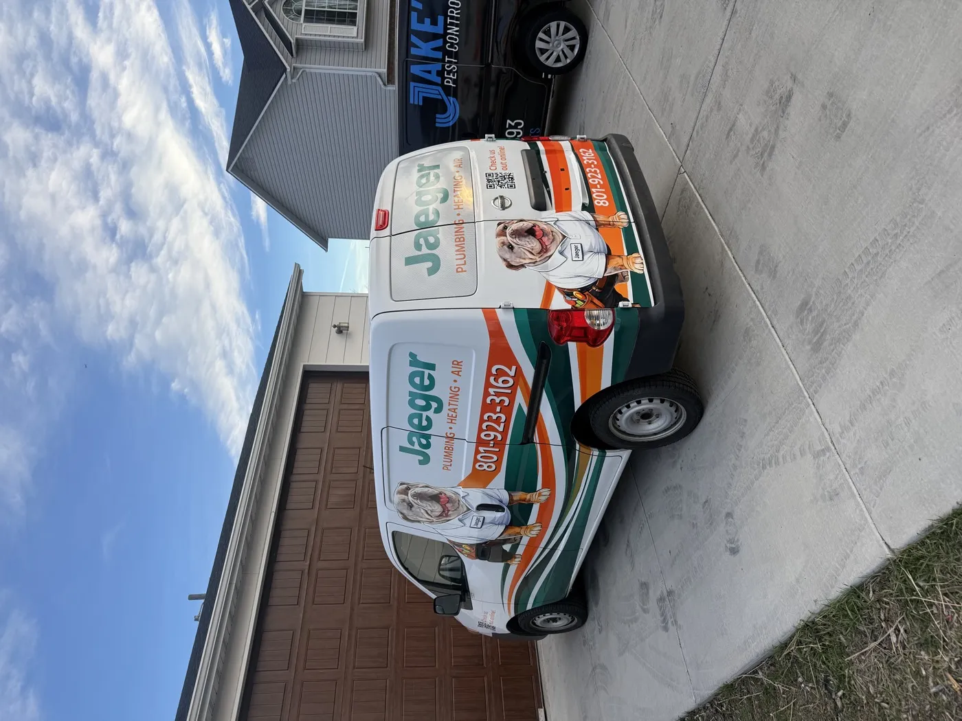 Jaeger Plumbing van wrap installed by Summit Wraps in Utah
