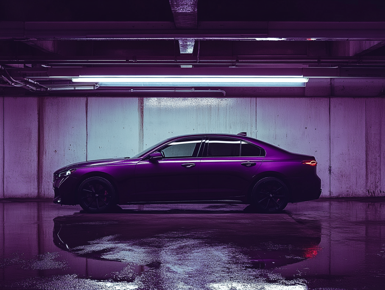 Satin purple vehicle wrap — Summit Wraps Utah